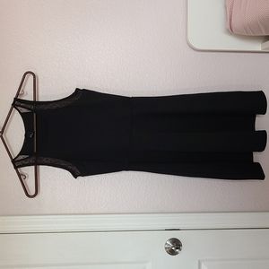 H&M Black Little Mesh Sleeveless Skater Circle Mini Dress Size XS